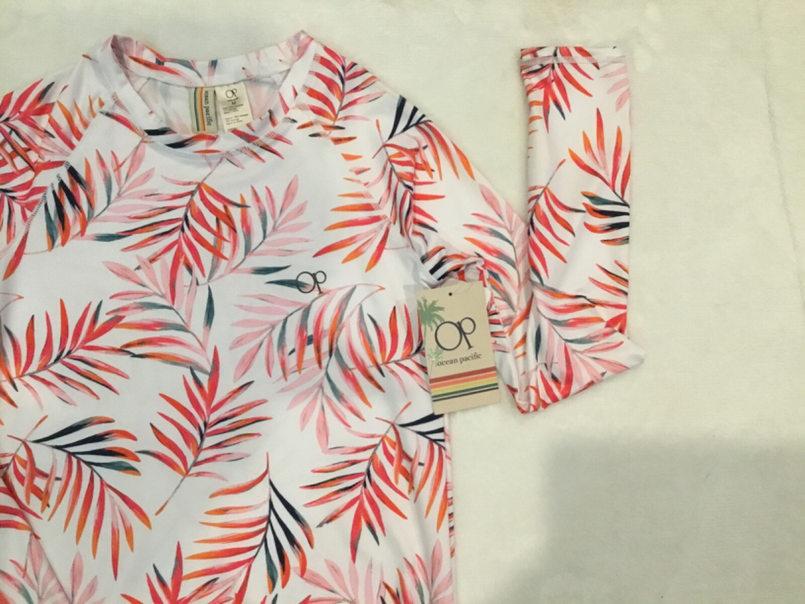 OP – Ocean Pacific Tropical Print Split 2 Piece Women’s Swimwear, Medium, NEW