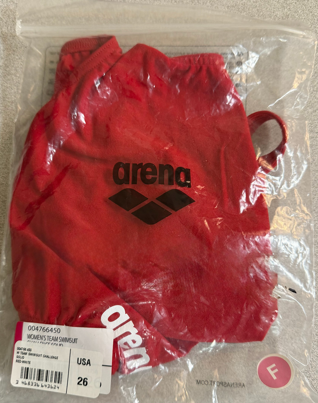 ARENA Red – Team Challenge Back One Piece , size 26 (New)