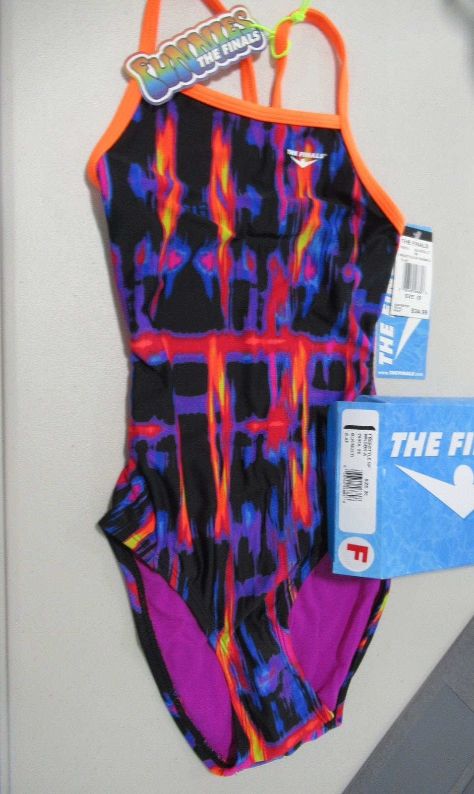 TYR The Finals Freestyle NF Wingback Size 28 Black Multi *NWT*