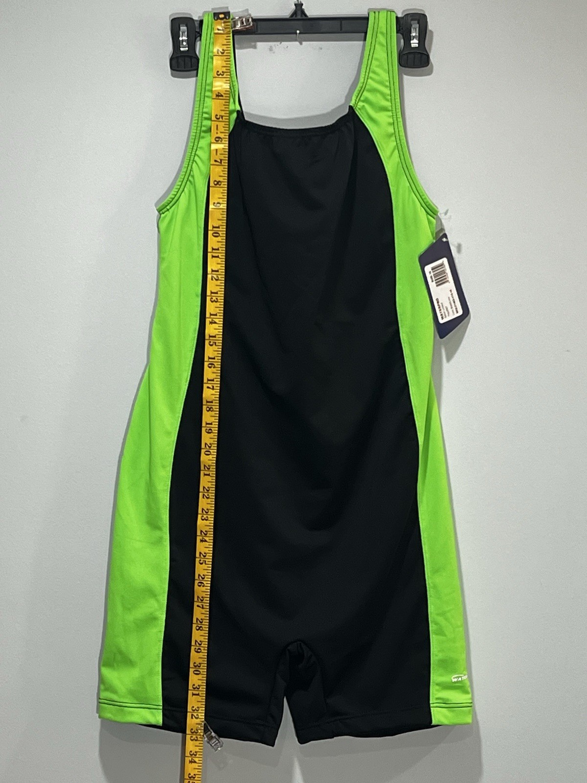 WATERPRO Splice Unitard Poly/PBT Competitive Swimwear Black/Lime Size 16