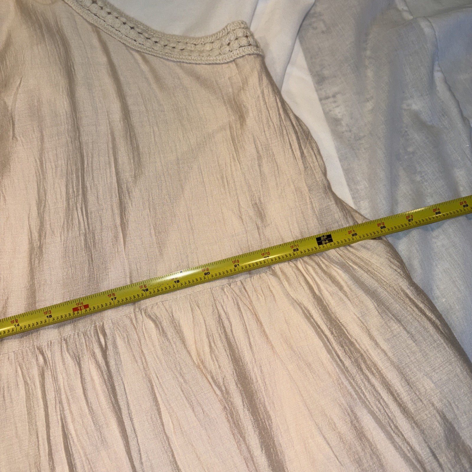 BTFBM Summer Halter Beige/Apricot Hollow Out Sleeveless W/pockets Sz XL (16/18)