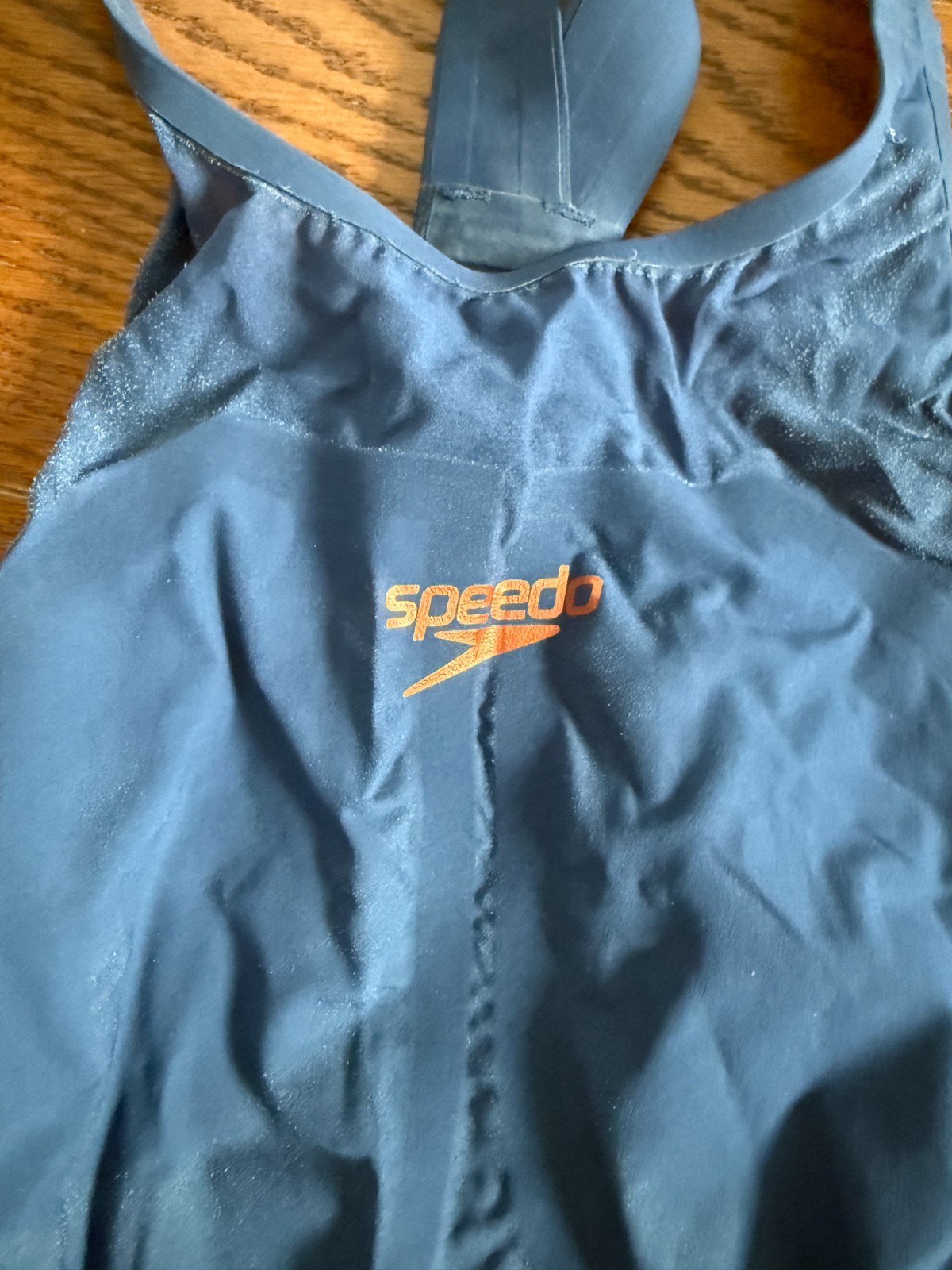 Speedo LZR X Kneeskin Sz 25 Womens Open Back Swim Blue/Gold