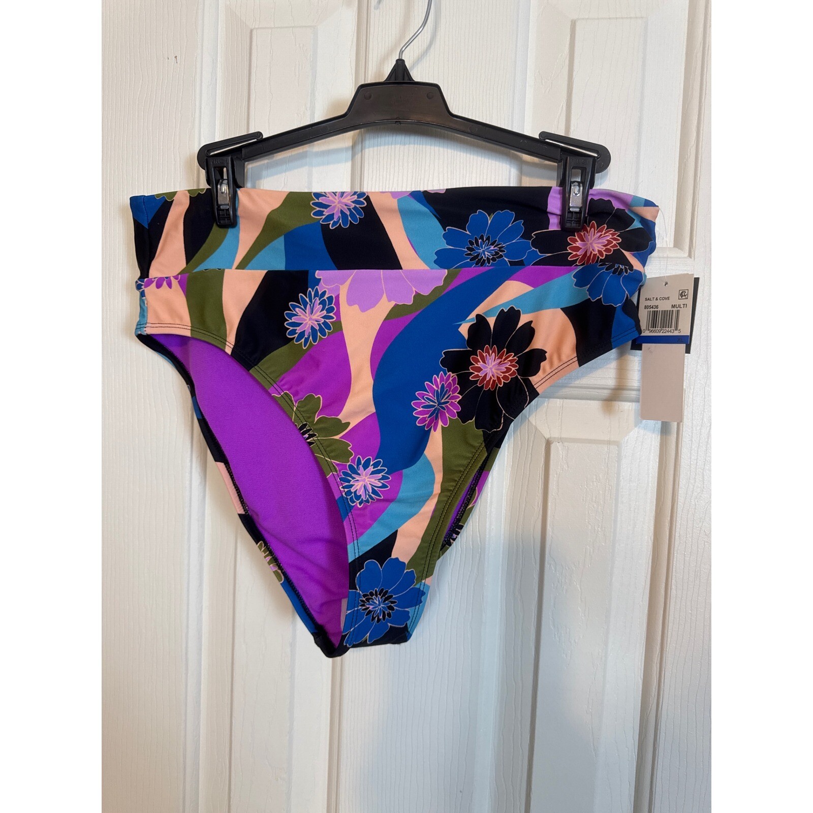Salt & Cove Floral High Waist Swimsuit Bottoms Retro Multicolor XL