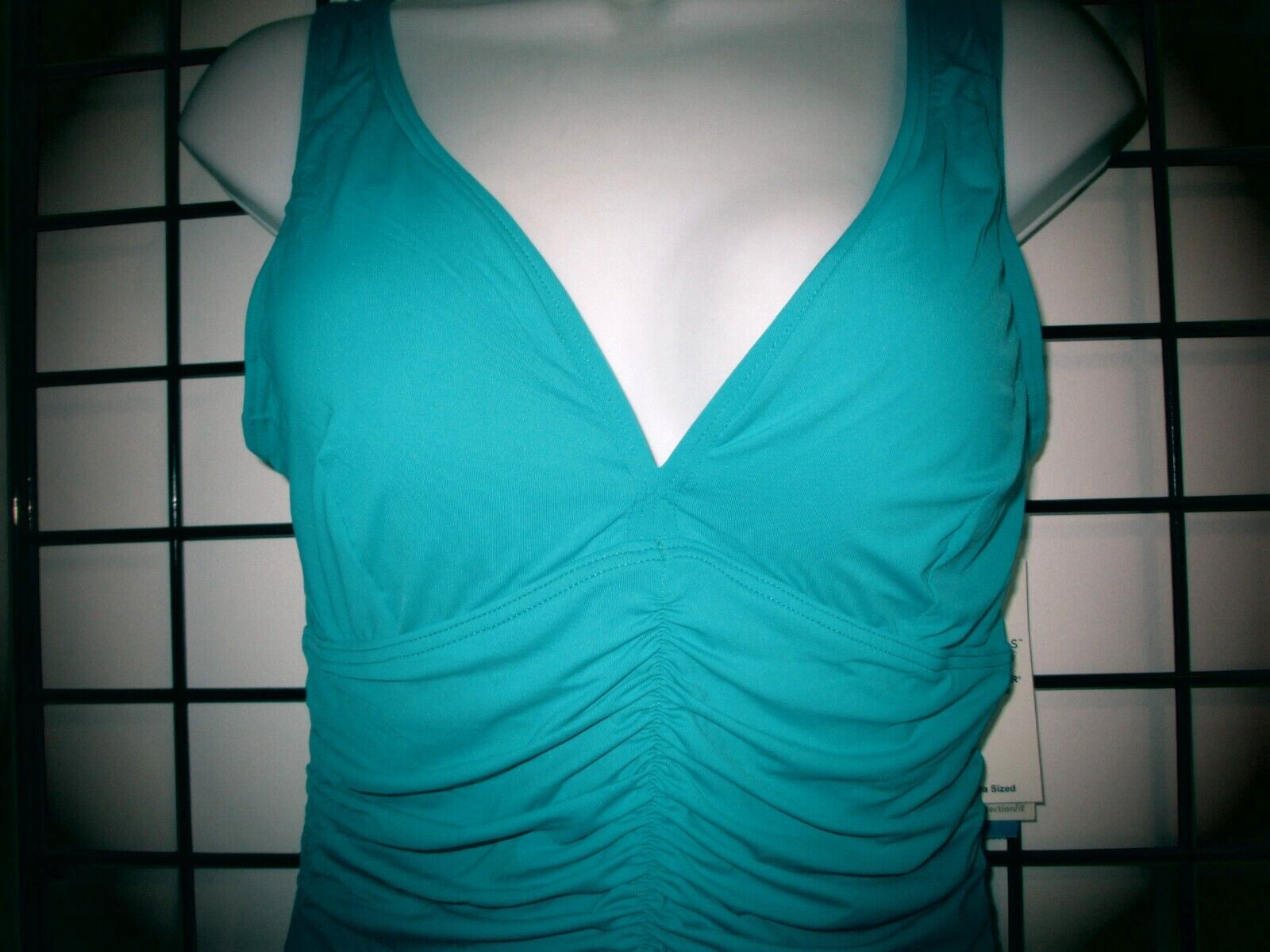 “NEW” CONTOURS BY COCO REEF🌸 12 / 36C==AQUA / SHIRRED FRONT WAIST BATHING SUIT