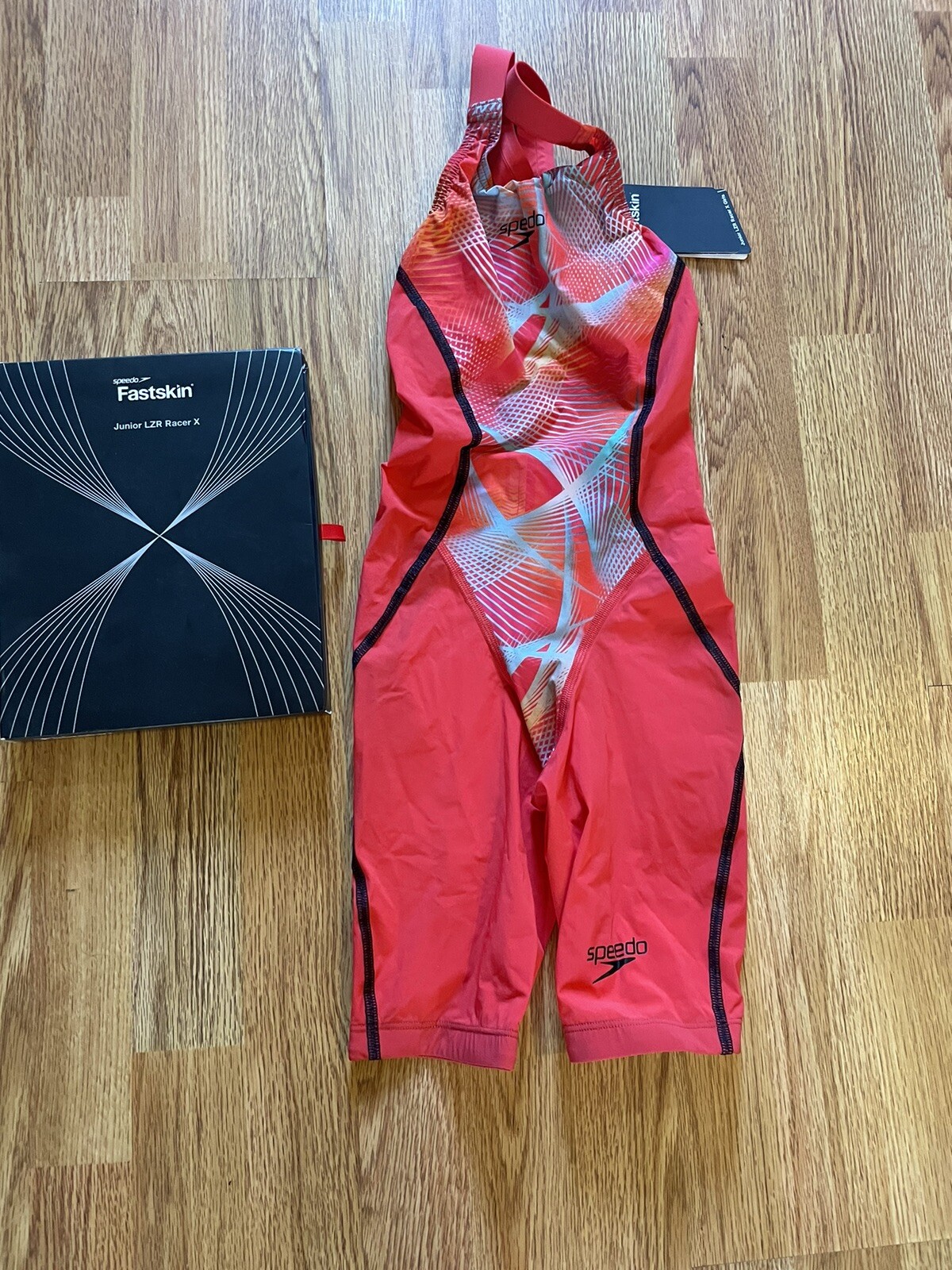 New With Tag And Box Speedo LZR X Junior Open Back Size 26 kneeskin