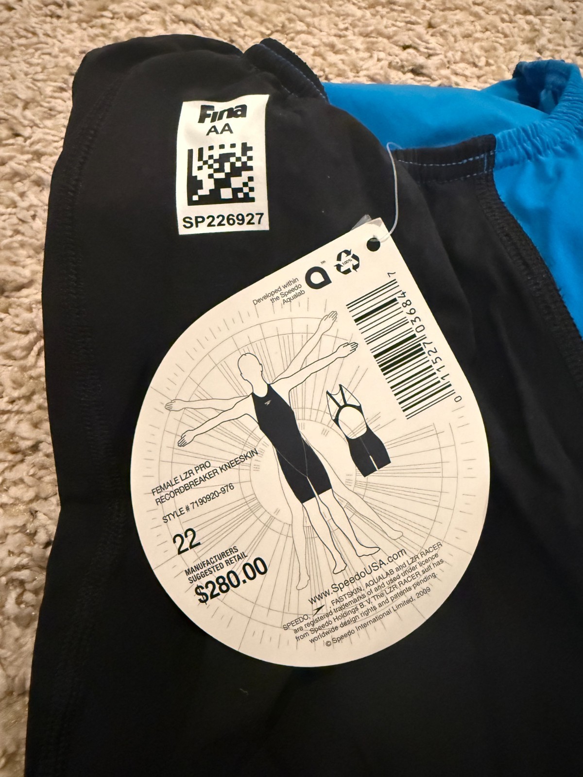*NWT* Speedo Women’s LZR Racer Comfort Strap Pro Recordbreaker Kneeskin Size 22