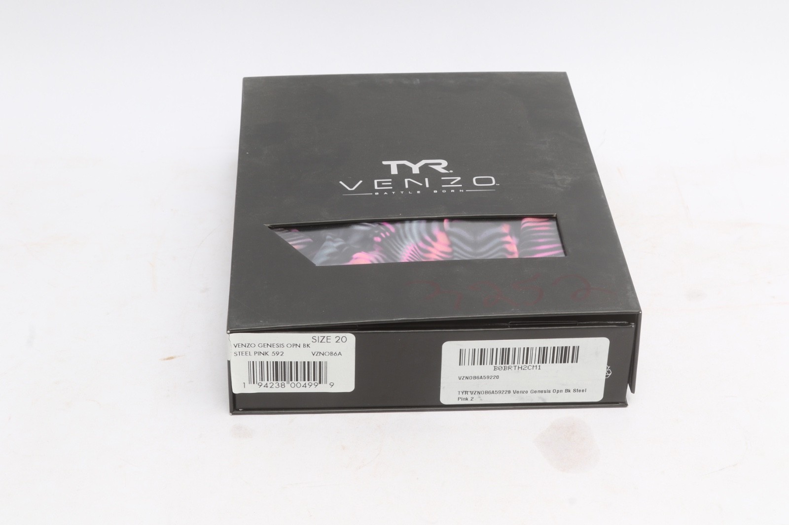 TYR Venzo Genesis Open Back Tech Swim Suit Color Steel Pink Size 20 VZNOB6A