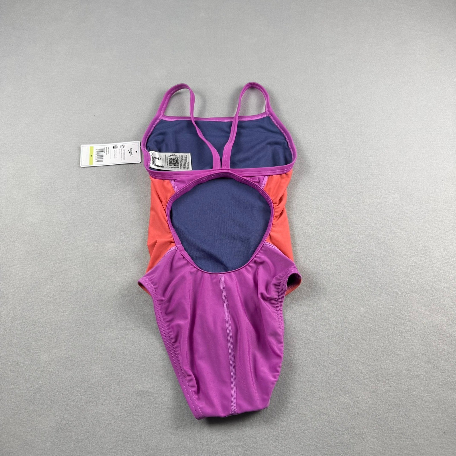 Speedo One Piece Swimsuit Womens 30 Training Suit Multicolor Colorblock Athletic