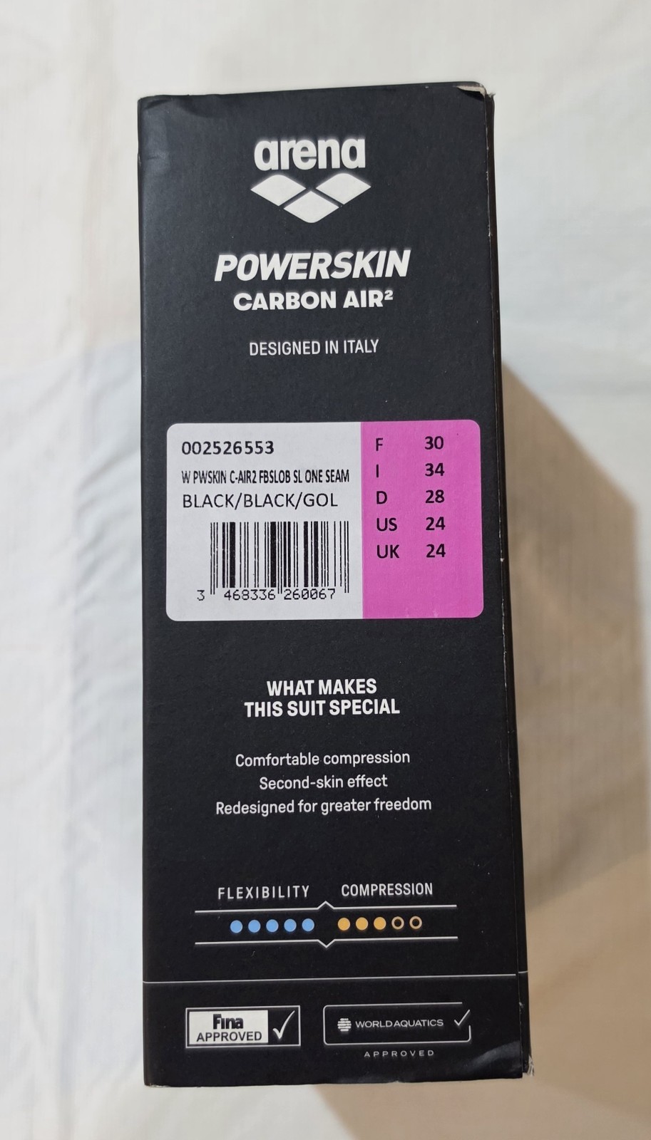 Arena Women’s Powerskin Carbon Air 2 Open Back Tech Suit, Size 24