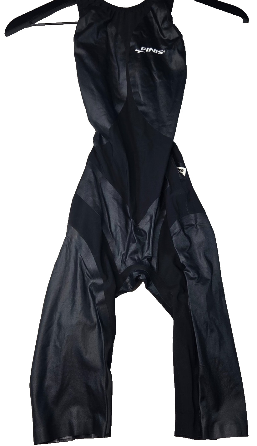 FINIS Size 28 Black Kneeskin Racing Swimsuit Competition Swimwear Women
