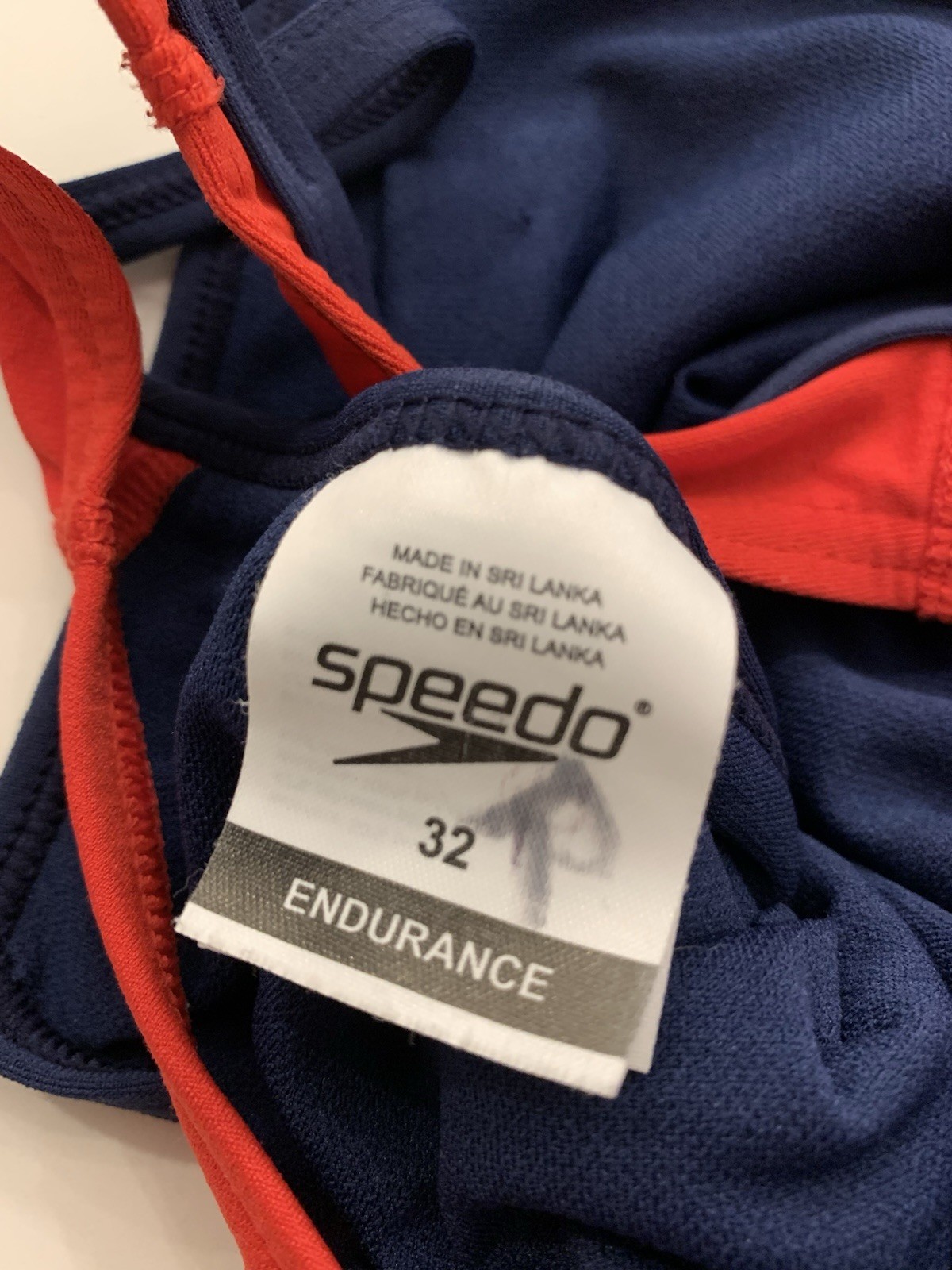 Speedo GUARD Swimsuit Red One Piece Embroidered Bathing Suit Size 32 Endurance