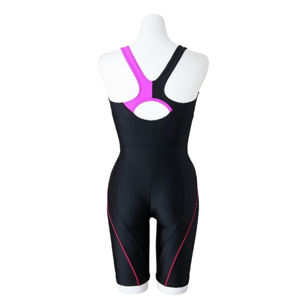 Mizuno Women’s Swim Fitness All-in-One Swimsuit Two-Tone Design Black/Pink 2025
