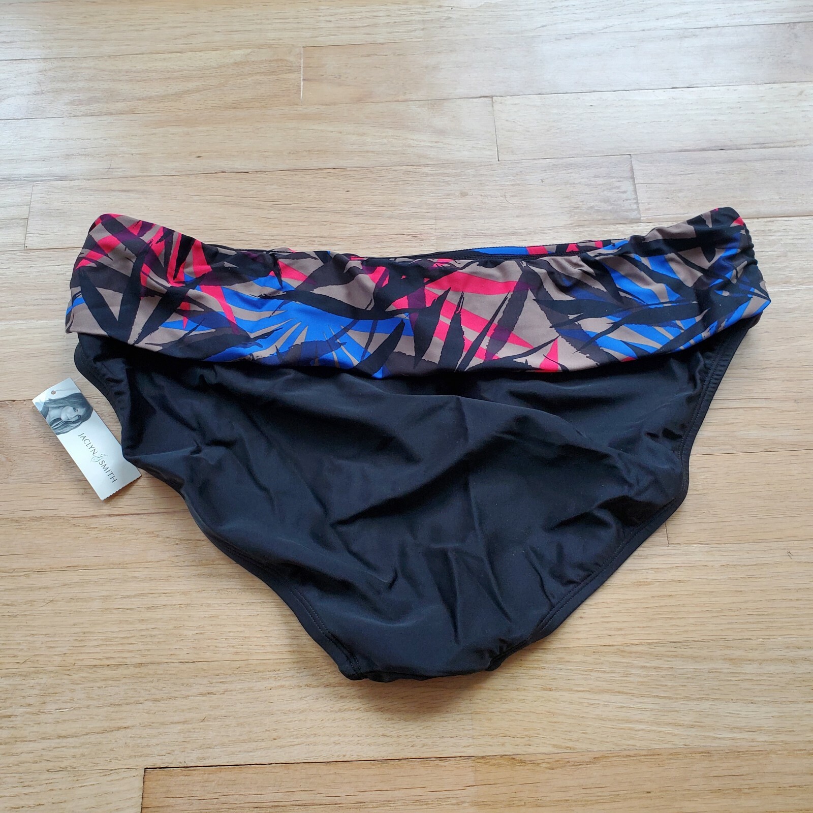 Jaclyn Smith Size 18 Foldover Tropical Abstract Bikini Swimsuit Bottom NWT