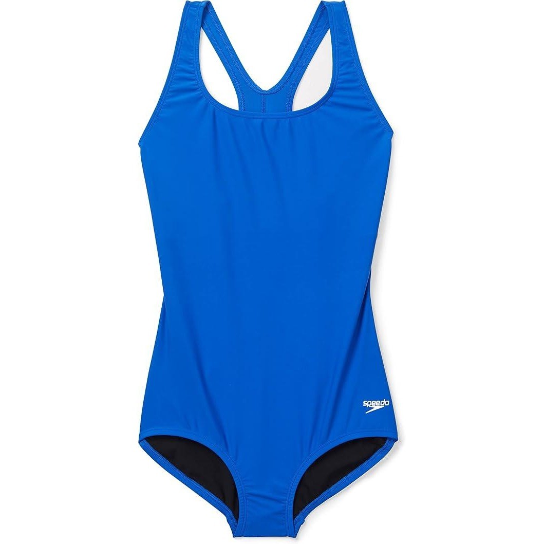 Speedo Womens Swimsuit One Piece Powerflex Ultraback Solid Blue Size 16 NWT