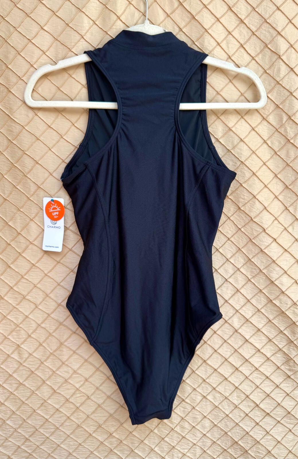 Charmo Size S Women’s Black Full Zip Swimsuit UPF50+