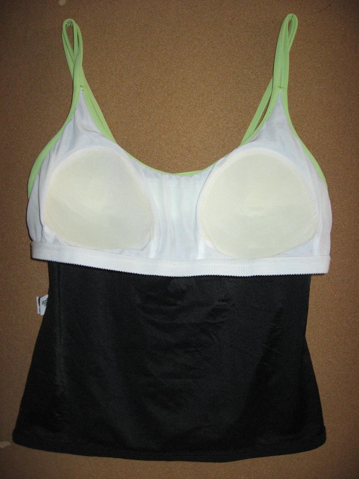 Miracle Suit 16 Bathing tank top ONLY * soft padded cup bra tankini Green Black