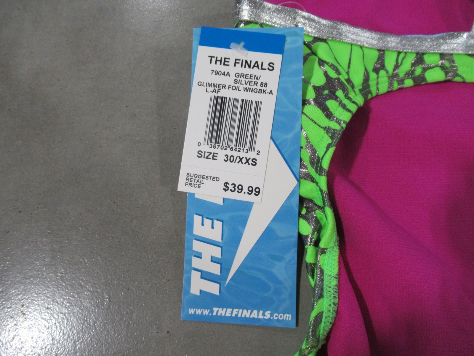 TYR The Finals Glimmer Foil Size 30 XXS Green/Silver *NWT*