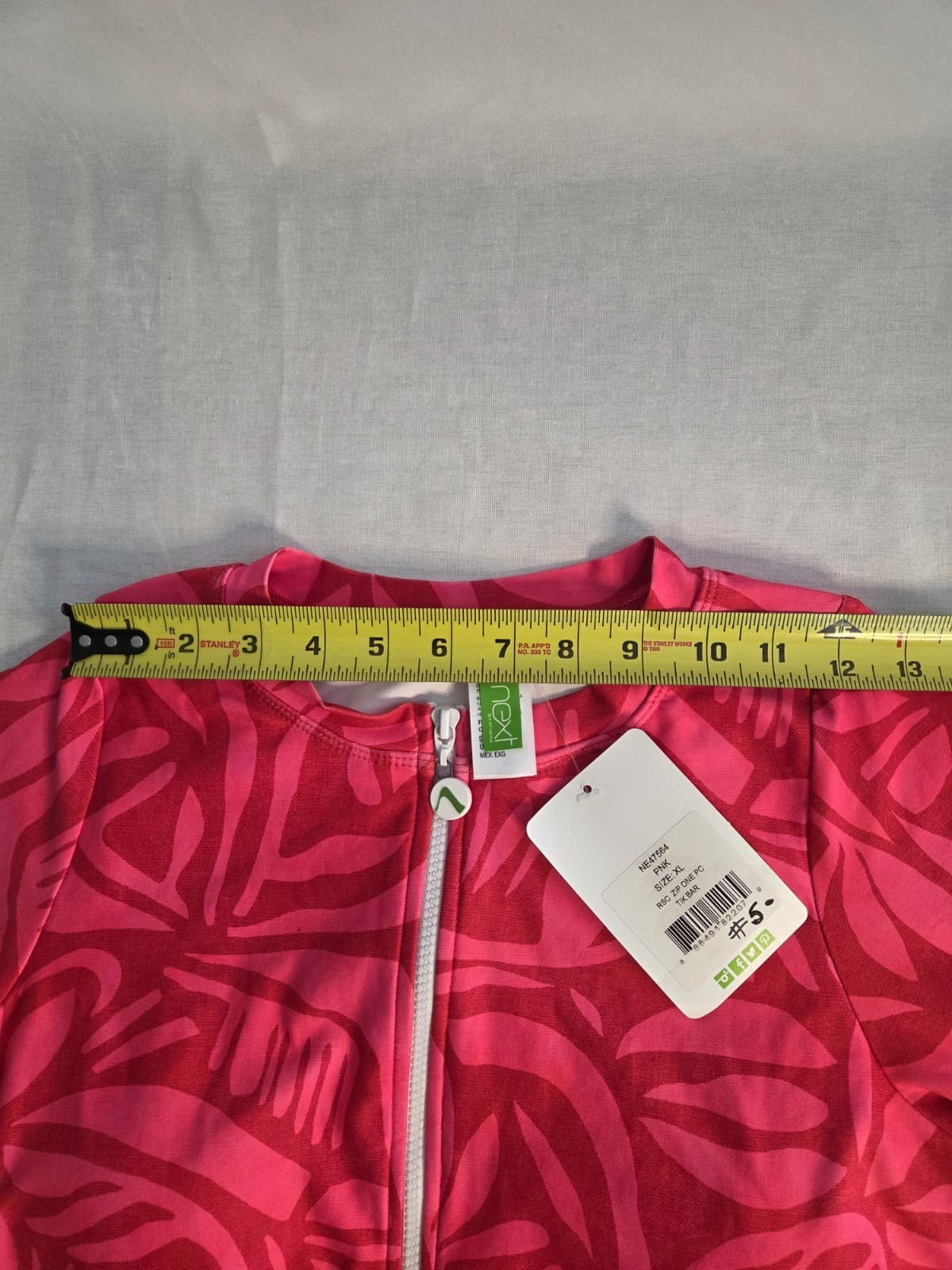 Next By Athena Long Sleeve Zip One Piece Swimsuit Scuba Suit Size XL Pink Tiki