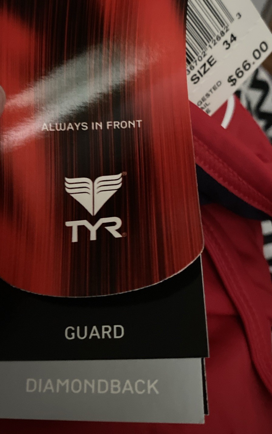TYR Guard Splice D-BCK-A Women 1 Piece Swimsuit Red/white Size: 34 New