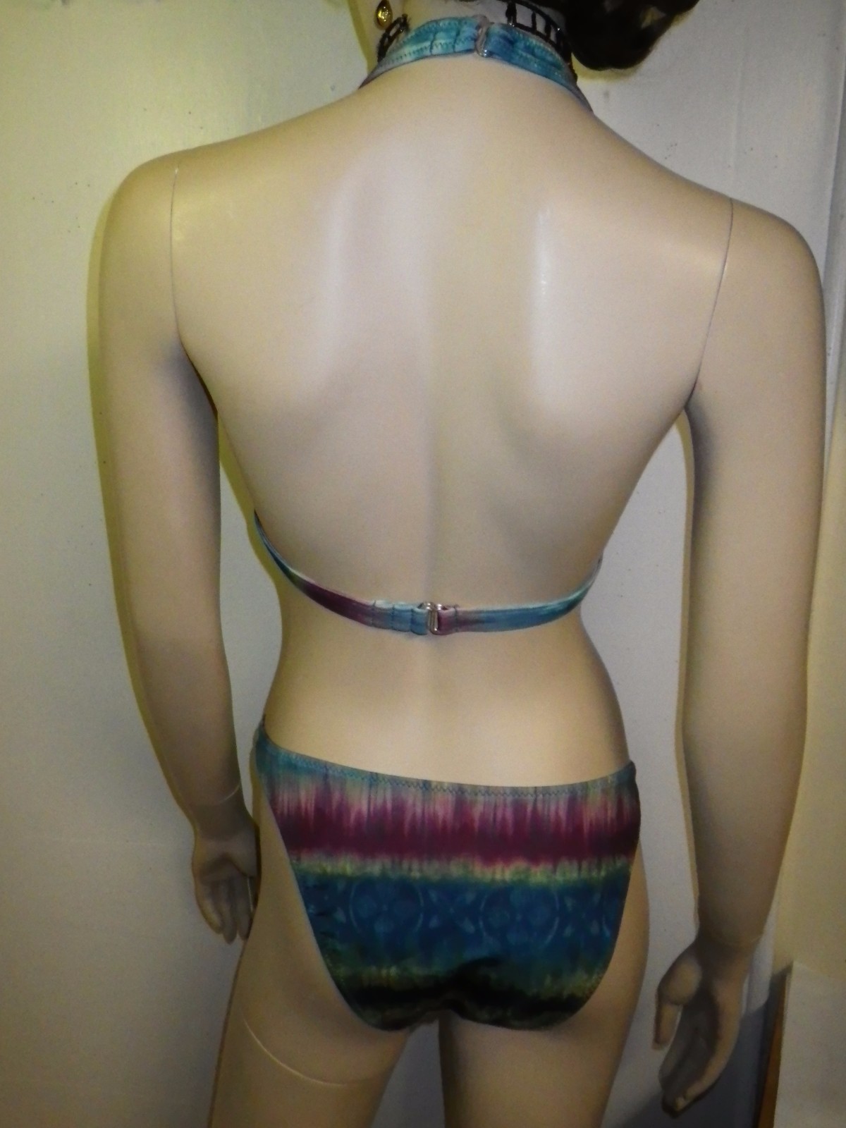 CW LADIES 2 PIECE BIKINI PLUS SIZE XL SWIMSUIT SWIMWEAR POLY SPANDEX TIE DYED