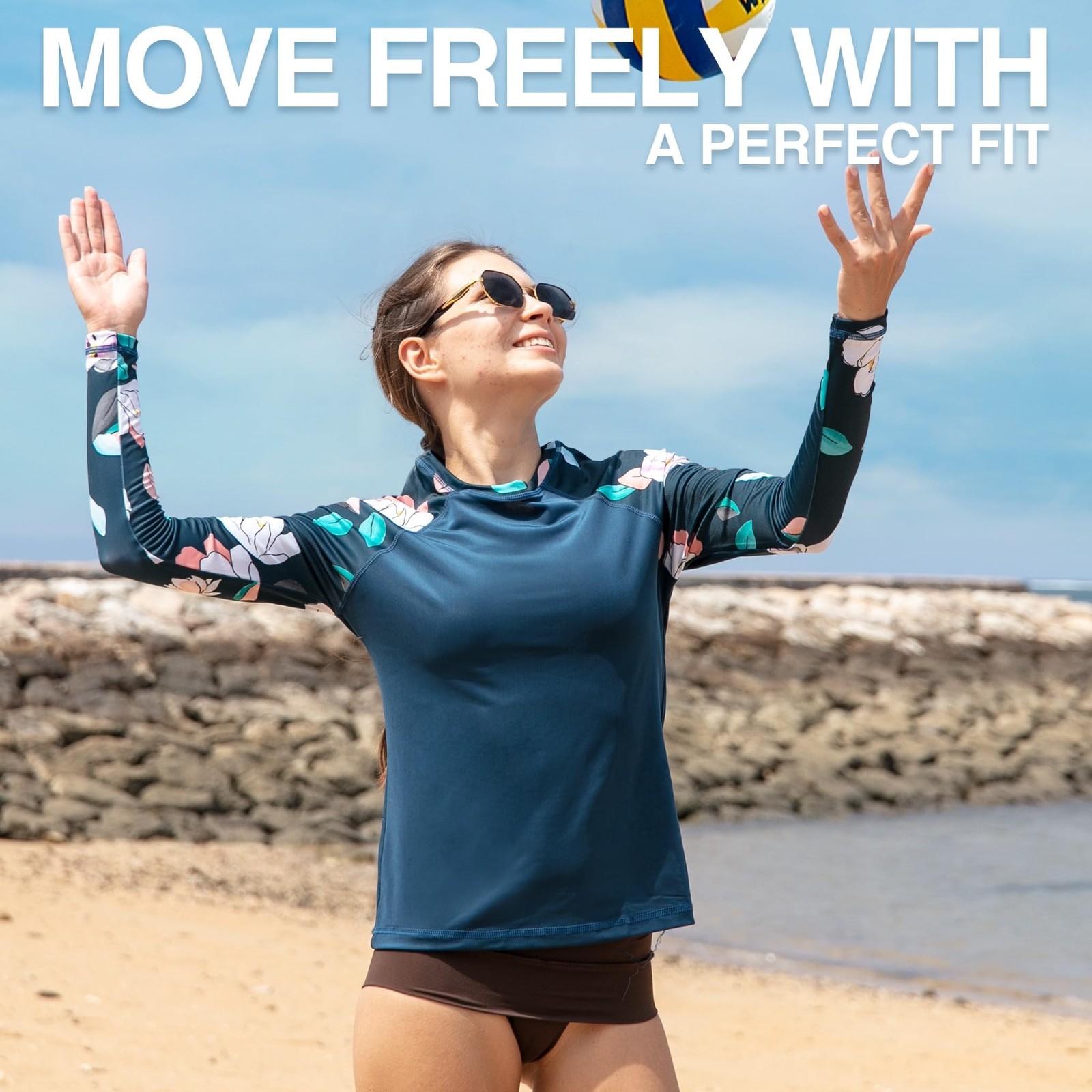 Kanu Surf Women’s Keri Long-Sleeve UPF 50+ Rashguard X-Large Darren Navy