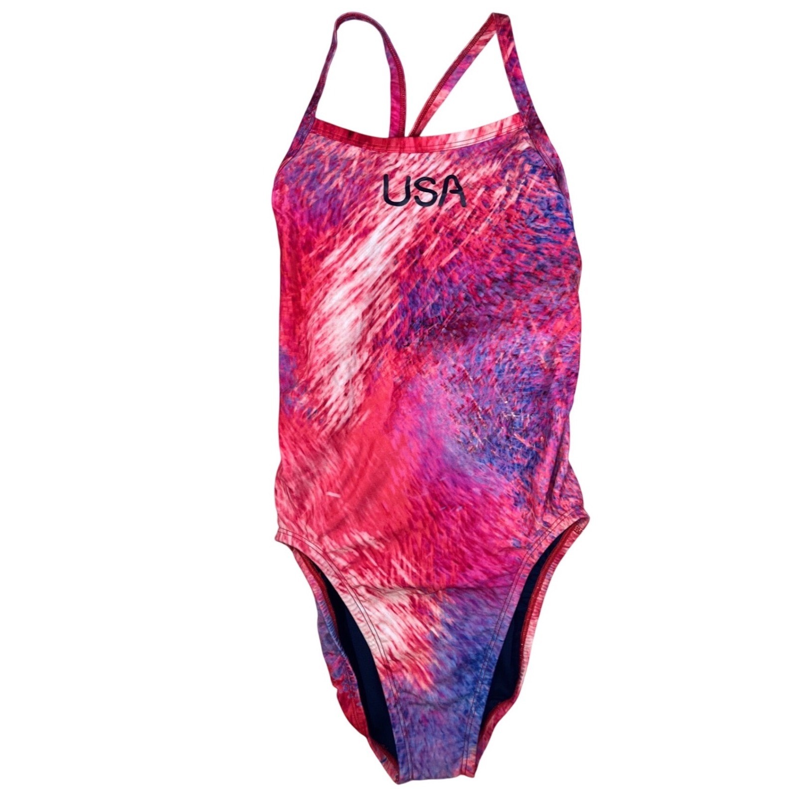 Nike Swim Team USA Olympic One Piece Swimsuit Pink Purple NESSE034 Womens 32 /6