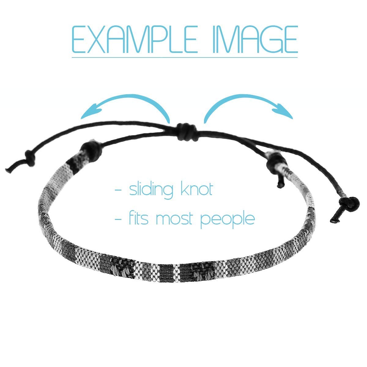 Made by Nami 2 Pcs Boho Surfer Bracelets for Women and Men Black & White