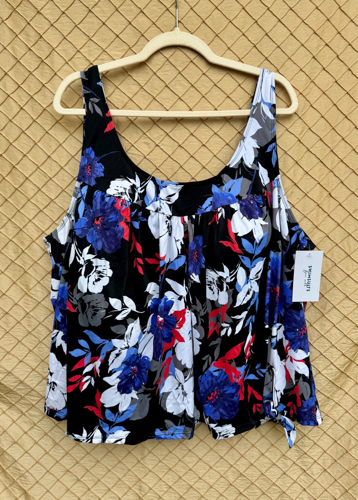 Swimsuits for All Women’s Size 32 Floral Print Tankini Top