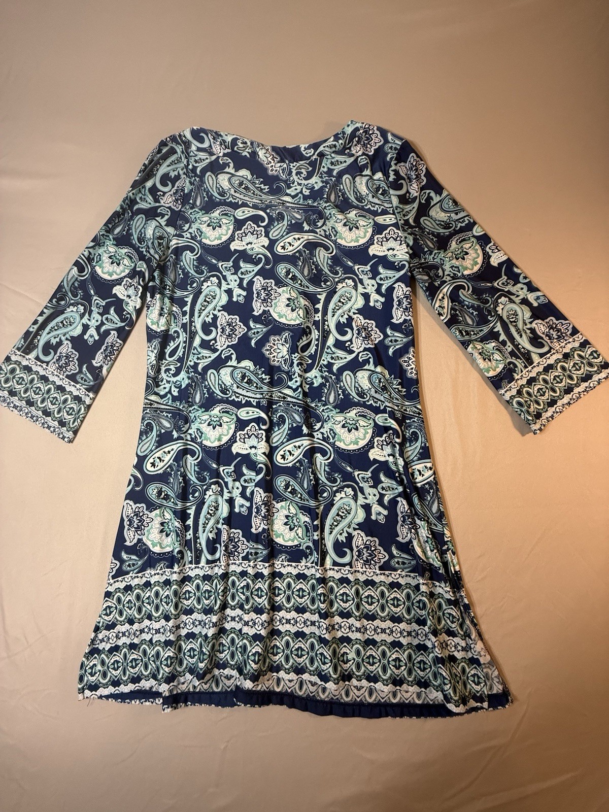 Ladies Beach break Swim Cover Up Paisley Blue Green Size M