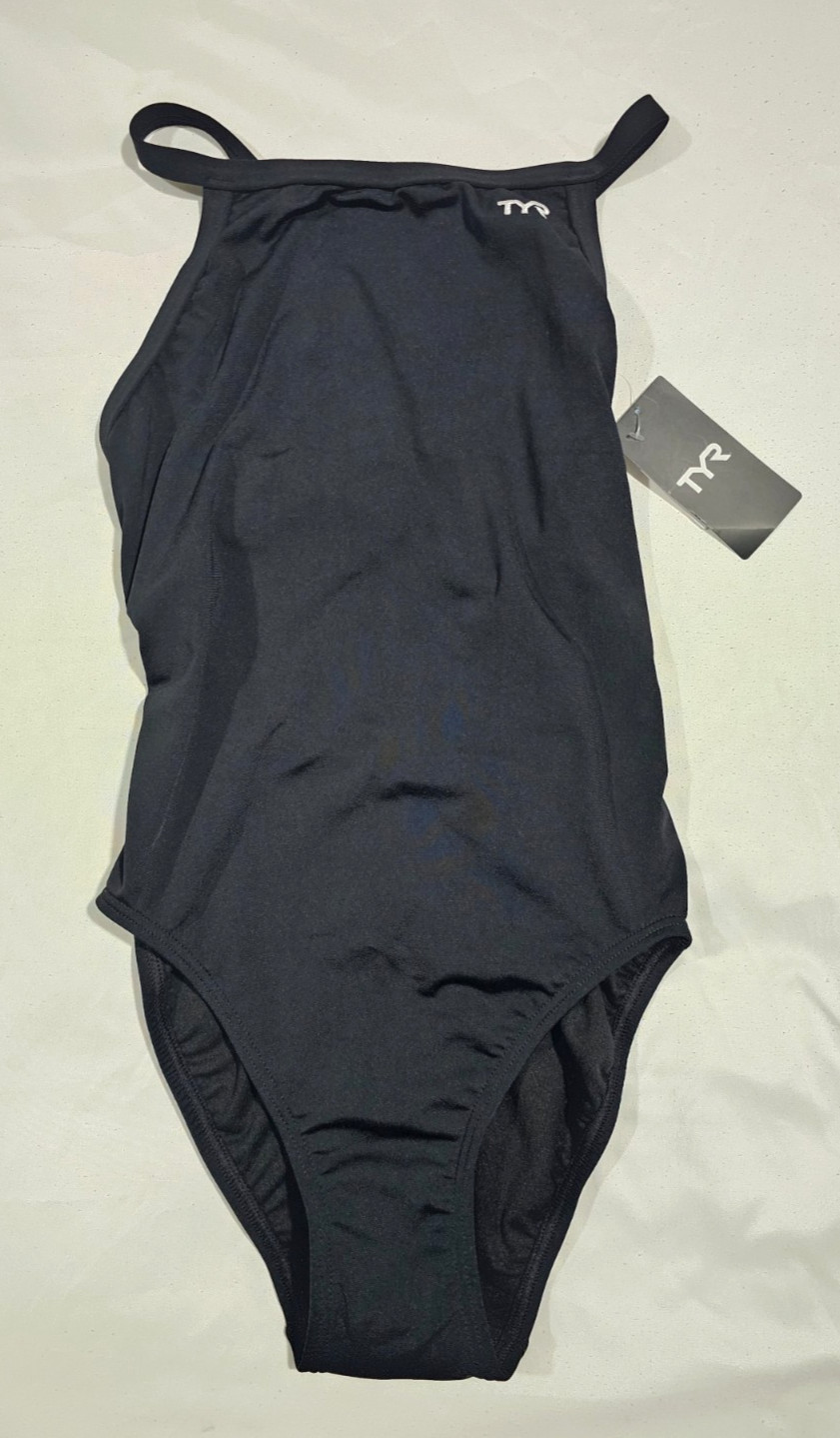 TYR Durafast Diamondfit Swimsuit Black Size 30 S Training One Piece NWT