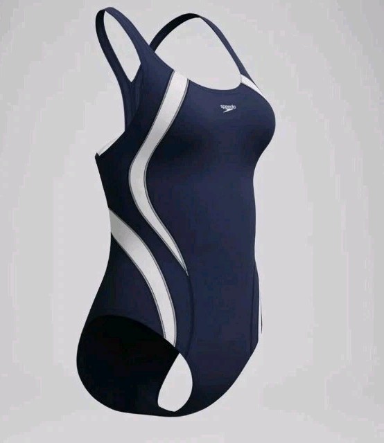 Women’s Speedo Swimsuit Size 4 | Fusion Splice One Piece, Navy, Hydrobra