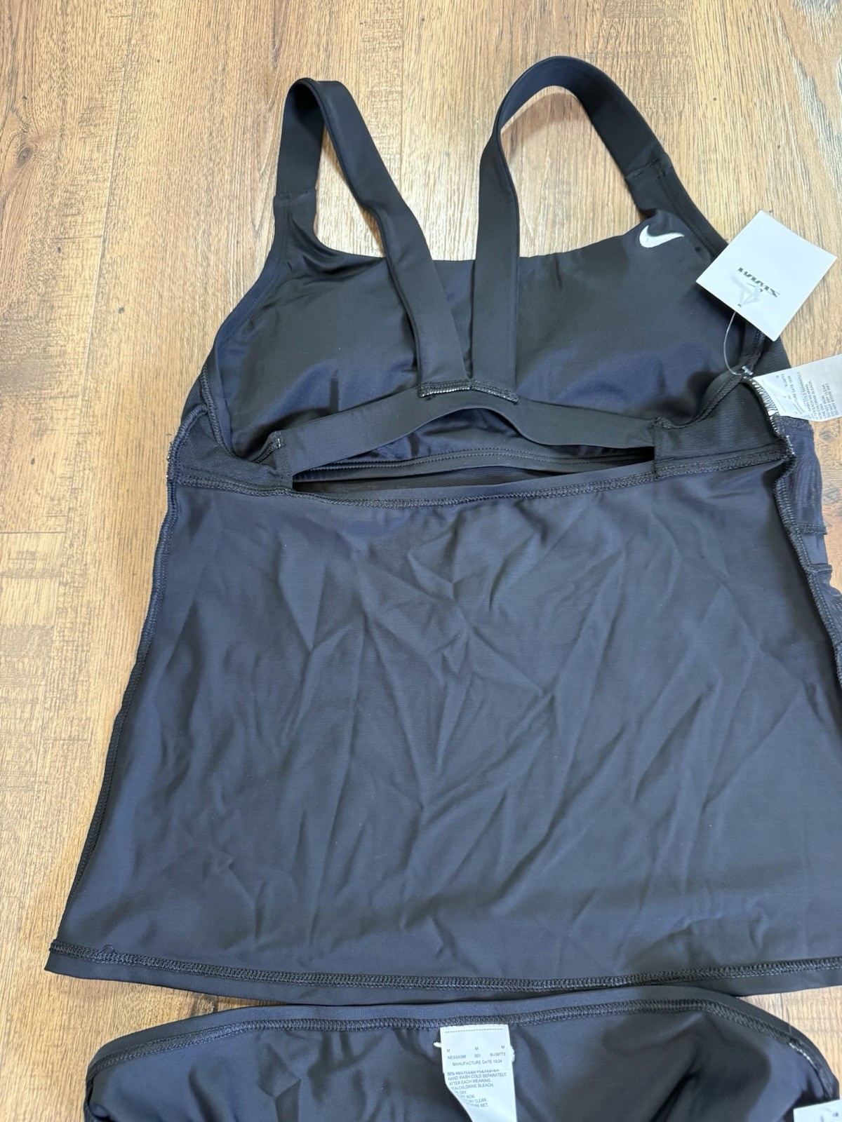 Nike Women’s Black Tankini Competitive Swimwear 2 Piece Set Size M Swimming