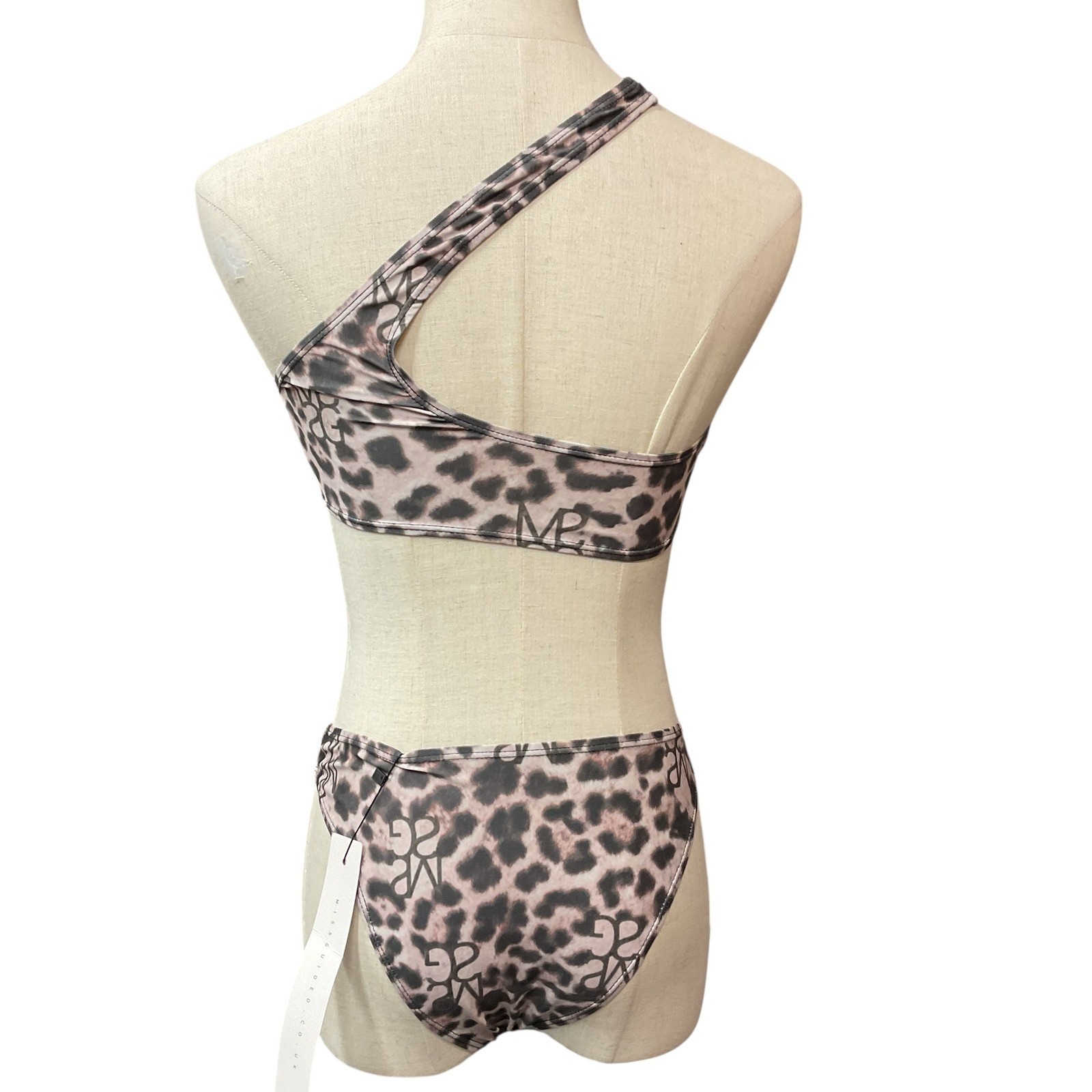 Missguided Women’s Leopard Printed One Shoulder One Piece Swimwear Size S NWT