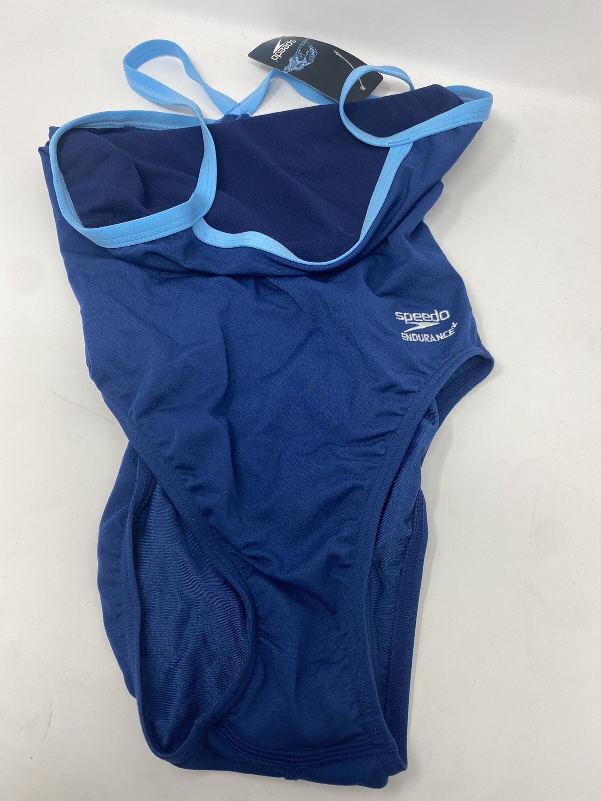 SPEEDO Endurance Flyback + Training Suit One Piece Swimsuit Blue Size 6 / 32 $69