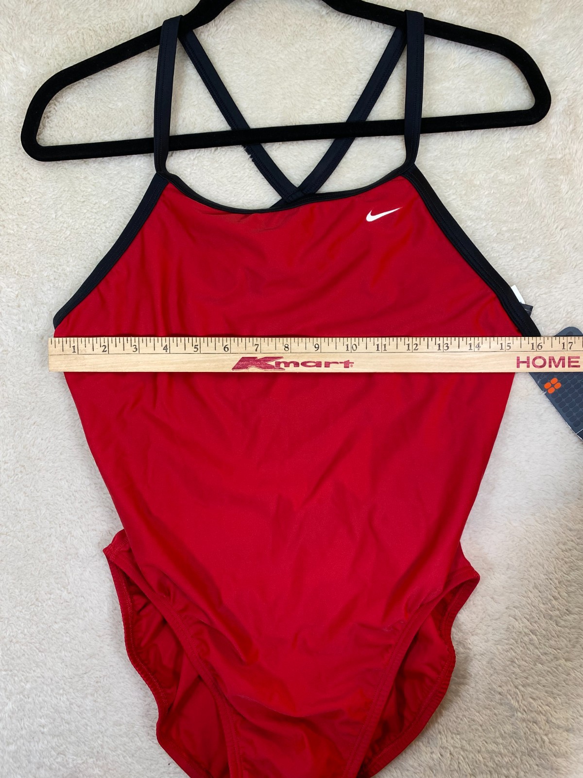 Nike One Piece Swimsuit Red Racerback Cutout Athletic Swim SZ 38 NWT