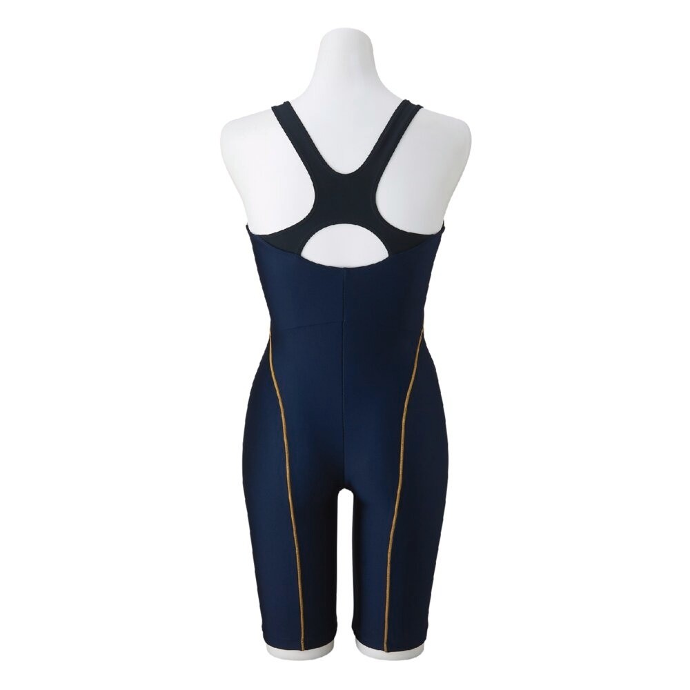 Mizuno Women’s Stroke ONE Swim Fitness All-in-One Suit N2JGC33085 Navy/Gold 2025