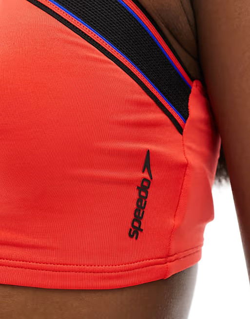 Speedo Women’s Flu3Nte Halter Crop Top Watermelon Quick Dry Swim Crop Top